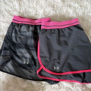 Under Armour Black and Pink Women's Athletic Shorts Duo